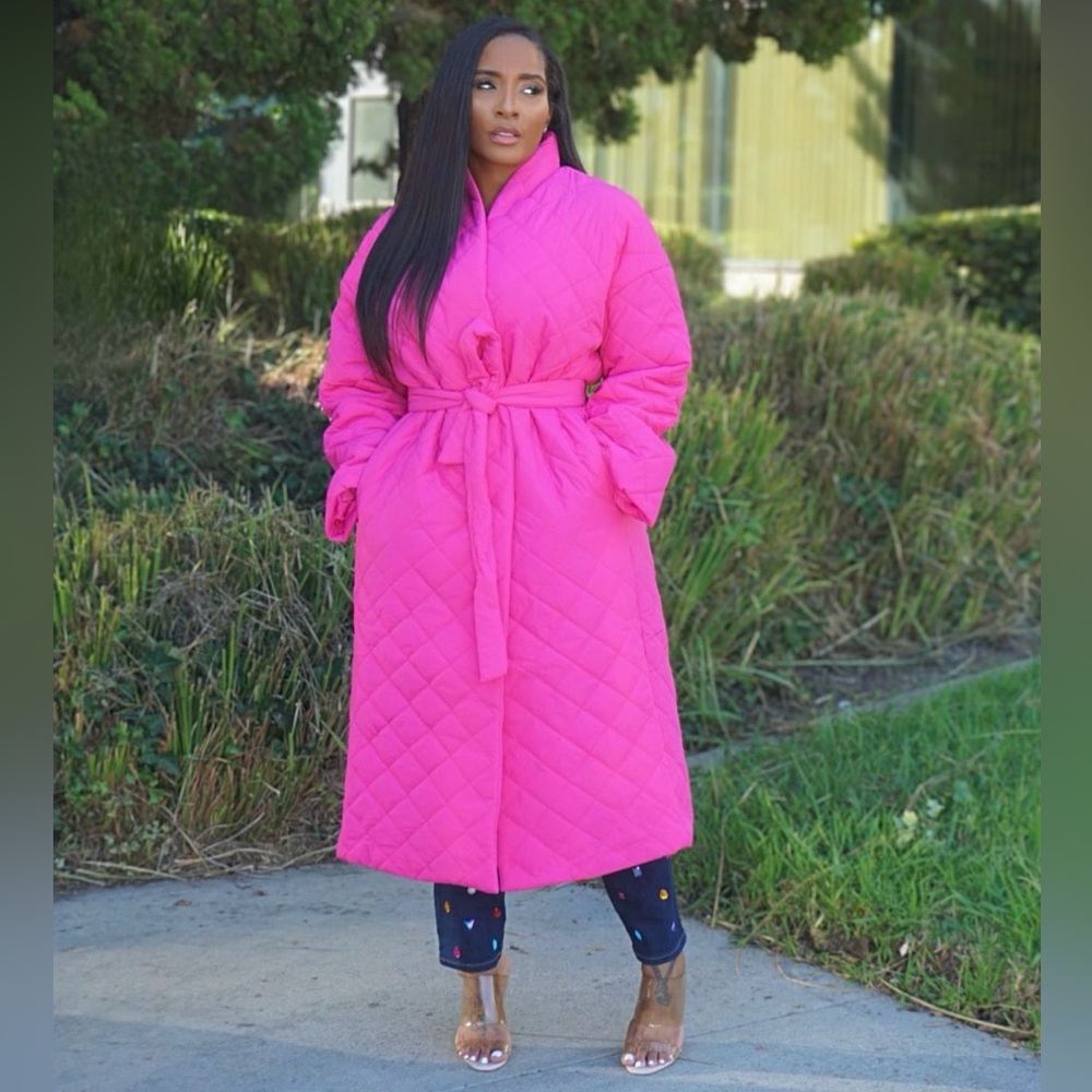 Pink Puffer Trench Jacket
